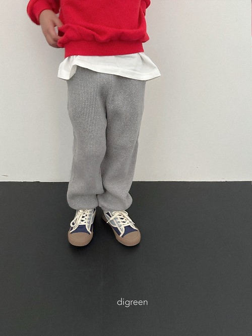 melange XXL［即納］flat waffle pants / digreen 26autumn