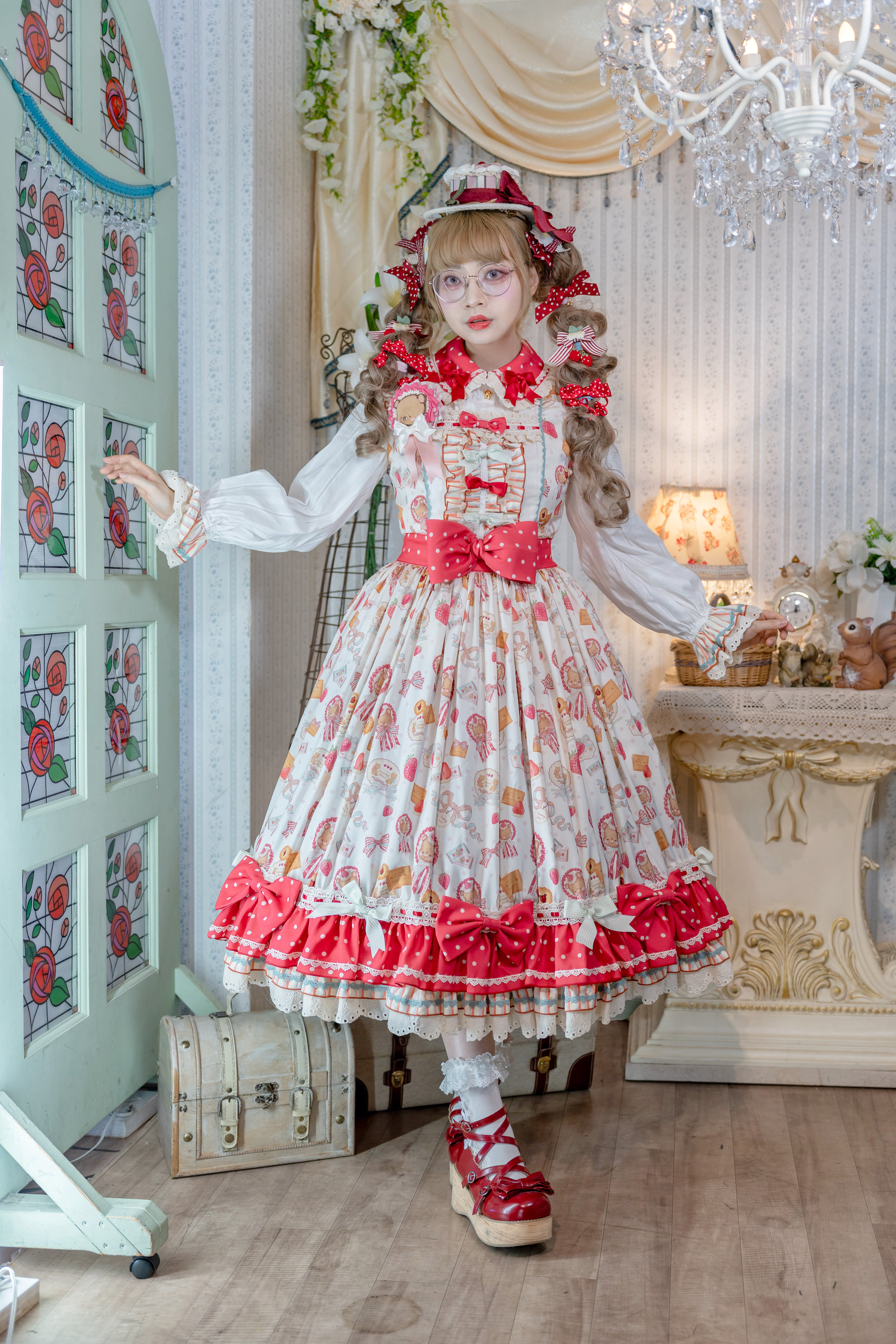 新宿店先行受注予約】TEDDY STRAWBERRY LABEL はしごリボンブラウス