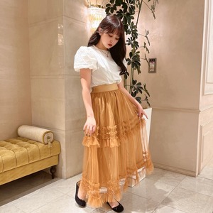 original double frill tulle skirt