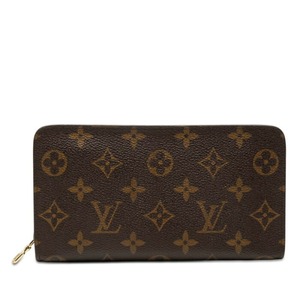 ルイ ヴィトン モノグラム ポルトモネ ジップ ラウンドファスナー 長財布 M61727 ブラウン PVC レザー レディース LOUIS VUITTON 【中古】