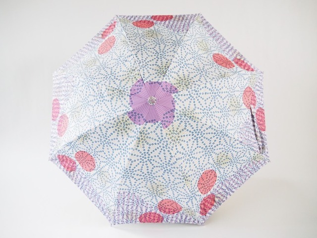ケイコロール × ムーンバット　「疋田の麻型とウニとピンクの中丸」　ロング傘