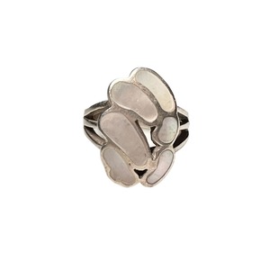 vintage heavy gauge silver shell ring