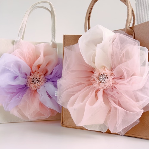 お花トートバッグ〜Beige Pink〜