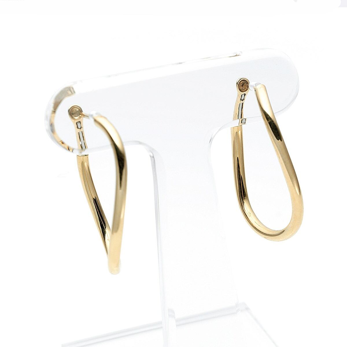 k18 バネ式 フープ ツイストピアス 特許技術バネキャッチ | Pay ID