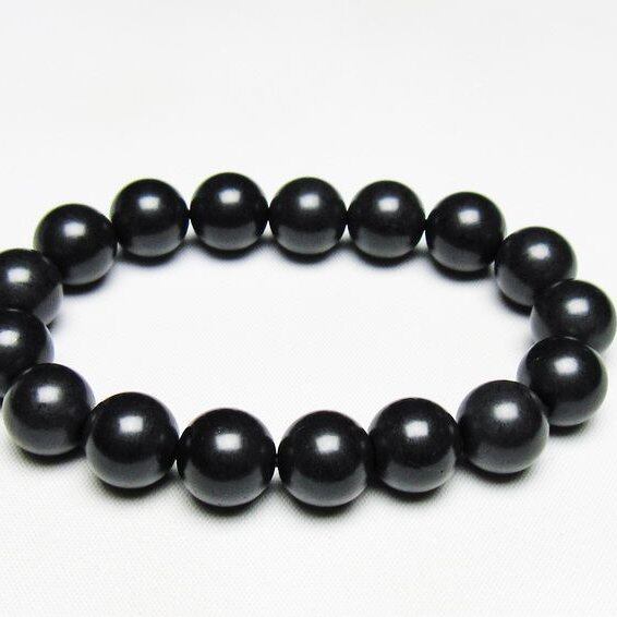 ブラックシリカ ブレスレット 12mm 一点物 メール便可 [M便 1/10] 111-39564