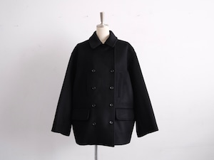 TENNE HANDCRAFTED MODERN “ cashmere wool pea coat “ black