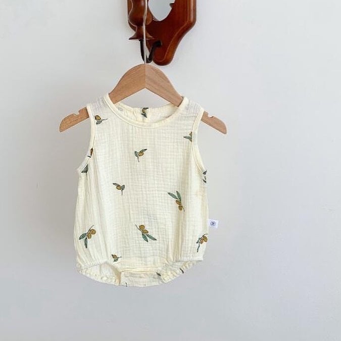 cotton lemon rompers