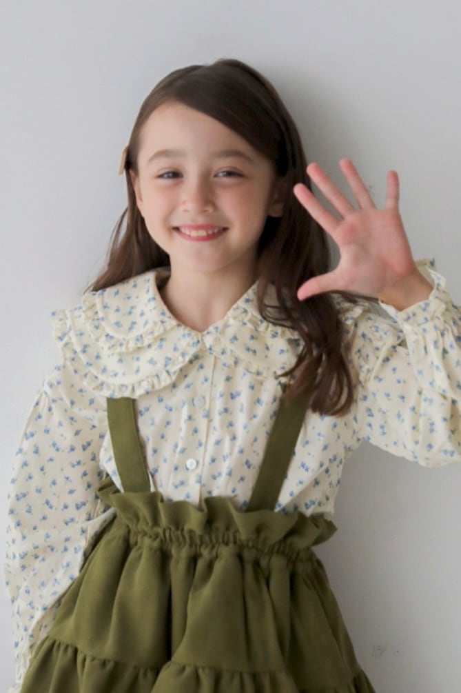 レイヤードフリル襟ブラウス<Flower>