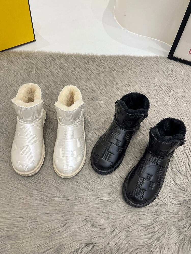 ウィンターレッドホワイトブーツ 靴 シューズ コットン 冬物 防水 部族の婦人靴28129026113