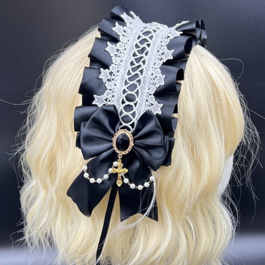 ゴスロリヘアドレス リボン 闇かわいい アイドル衣装 系｜天使と悪魔