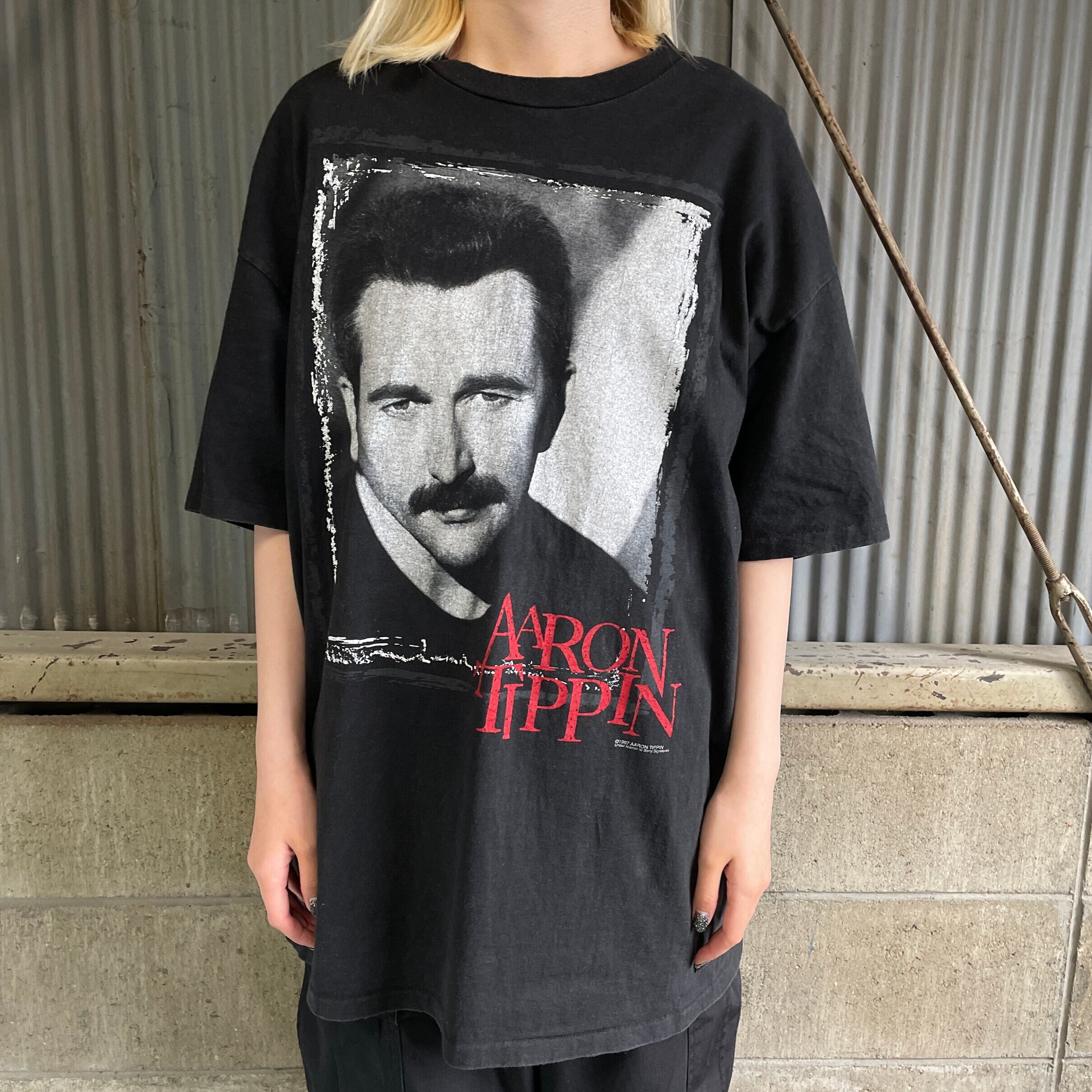 ヴィンテージTシャツ AARONTIPPIN くすみカラー シングルステッチ-