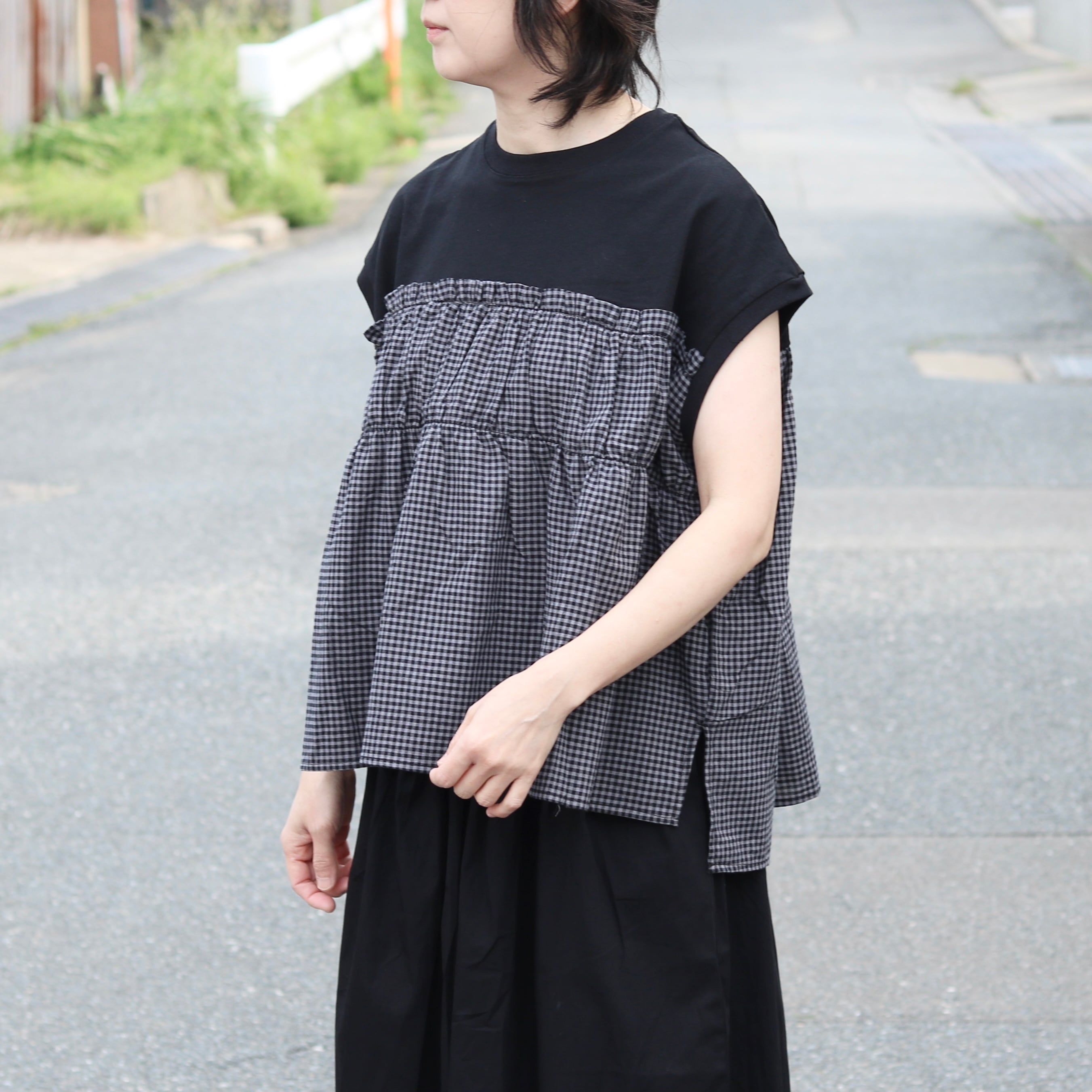 コットン コンビプルオーバー