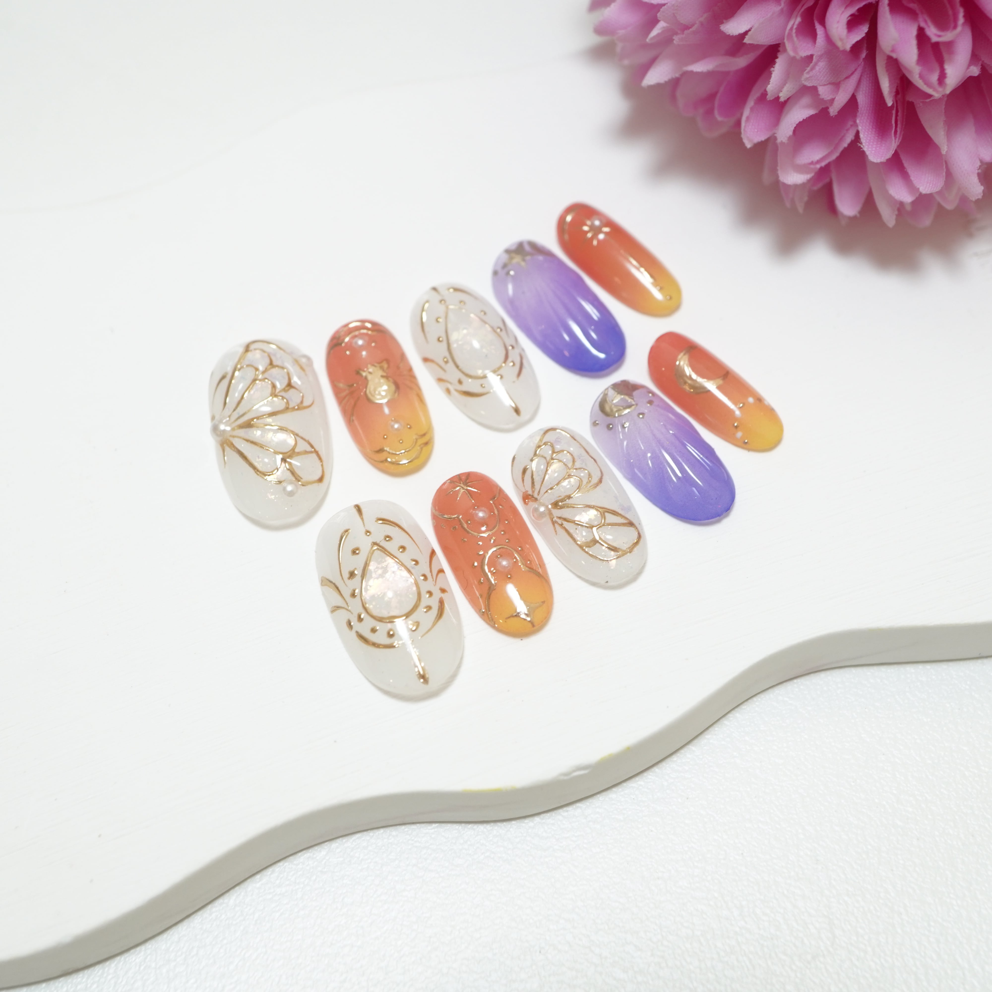 【#518】繰り返し使えるネイルチップ/ナイトカーニバル/XY089