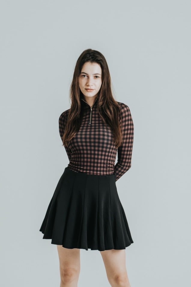 CHECK HALFZIP TOP(BRN) | ENTI