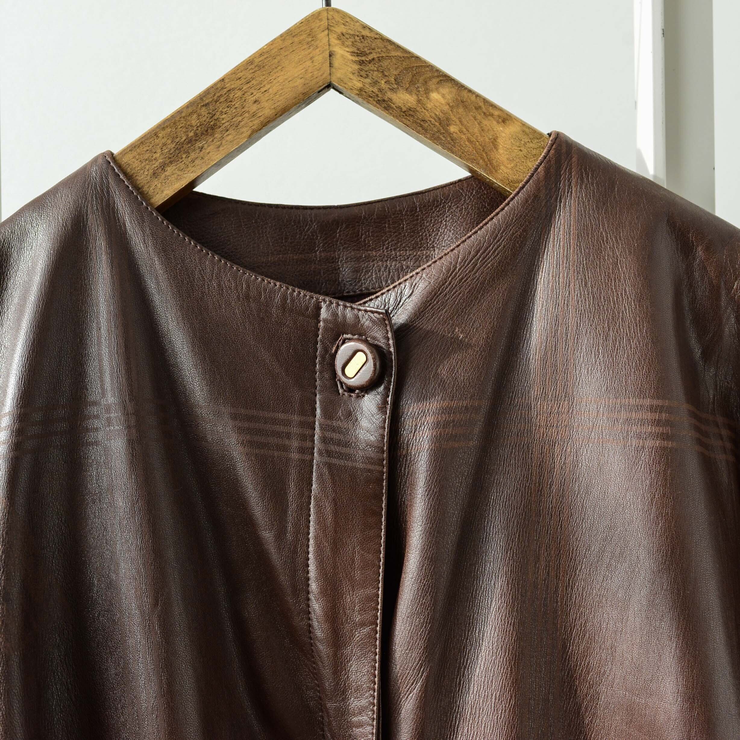 80s MARIO VALENTINO leather jacket | pelican
