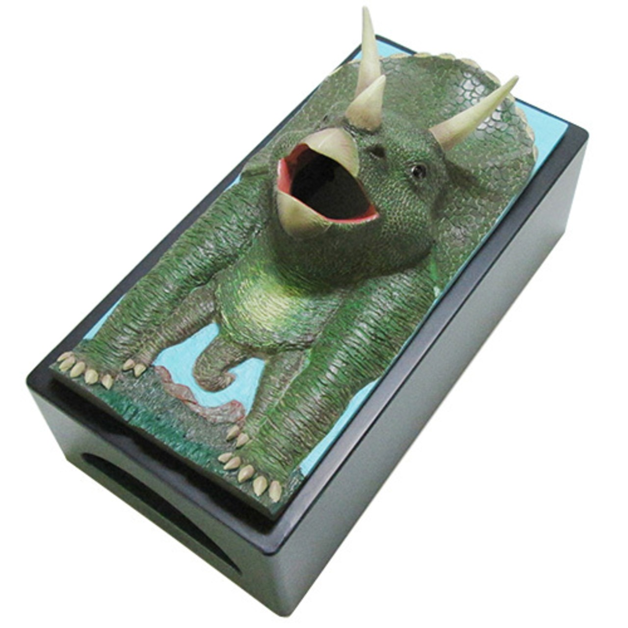 ティッシュケース　恐竜シリーズ「トリケラトプス」 Fun Tissue Case Triceratops　ティッシュボックス　ロータリーヒロ - 2