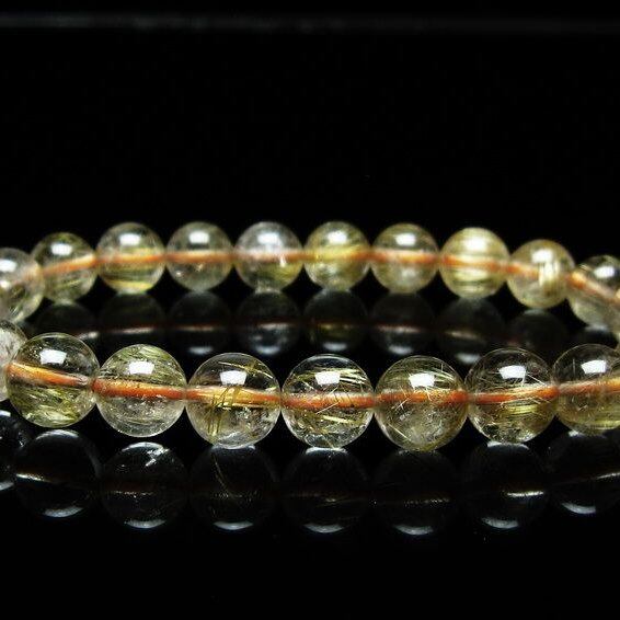 ルチルクォーツ ブレスレット 8mm タイチンルチルクォーツ タイチンルチル 一点物 メール便可 [M便 1/10] 111-48952