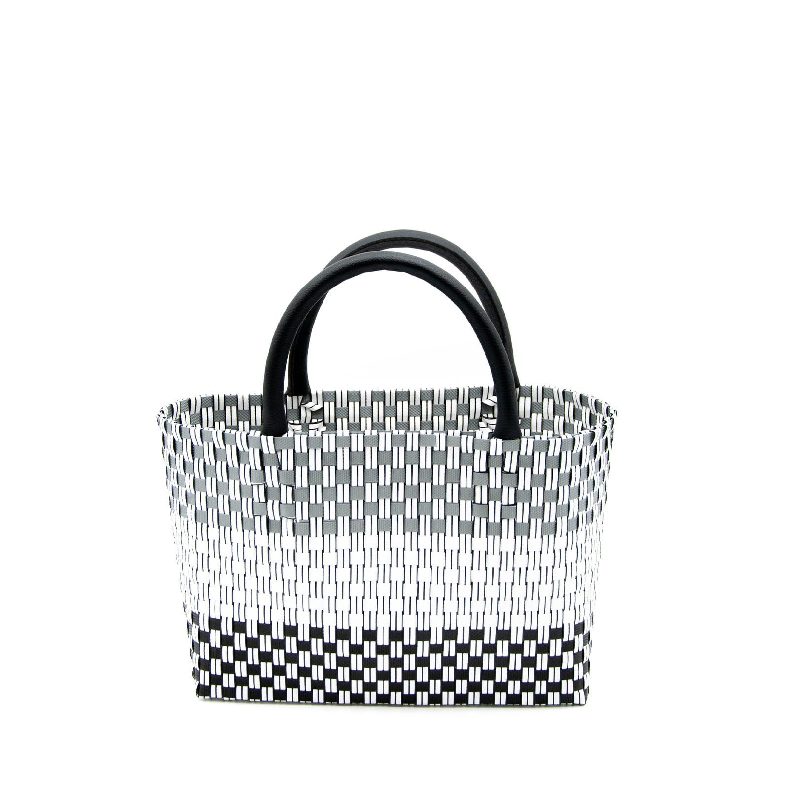 WOVEN かごバッグ ブラック・ホワイト