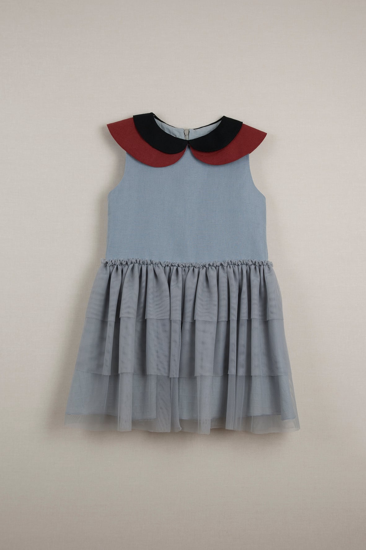 20SS】ポぺリン Popelin double frill dress ワンピース blue [ 18-24m ...