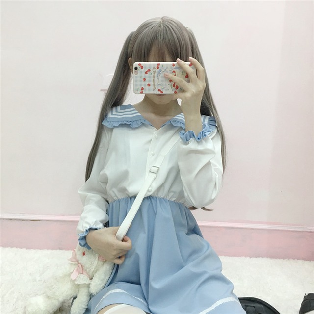 076 セーラーカラー セーラーワンピース 水色 ワンピース ミニ丈 ウエスト切り替え 脚長効果 コスプレ セーラー服 イベントファッション ゆめかわ ガーリー More Lluze モア ルーゼ 076 セーラーカラー セーラーワンピース 水色 ワンピース ミニ丈 ウエスト切り替え 脚長効果 コスプレ セーラー服 イベントファッション ゆめかわ ガーリー More Lluze モア ルーゼ