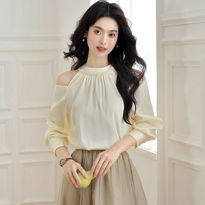 【tops】オフショルダーシャツトップス M29093