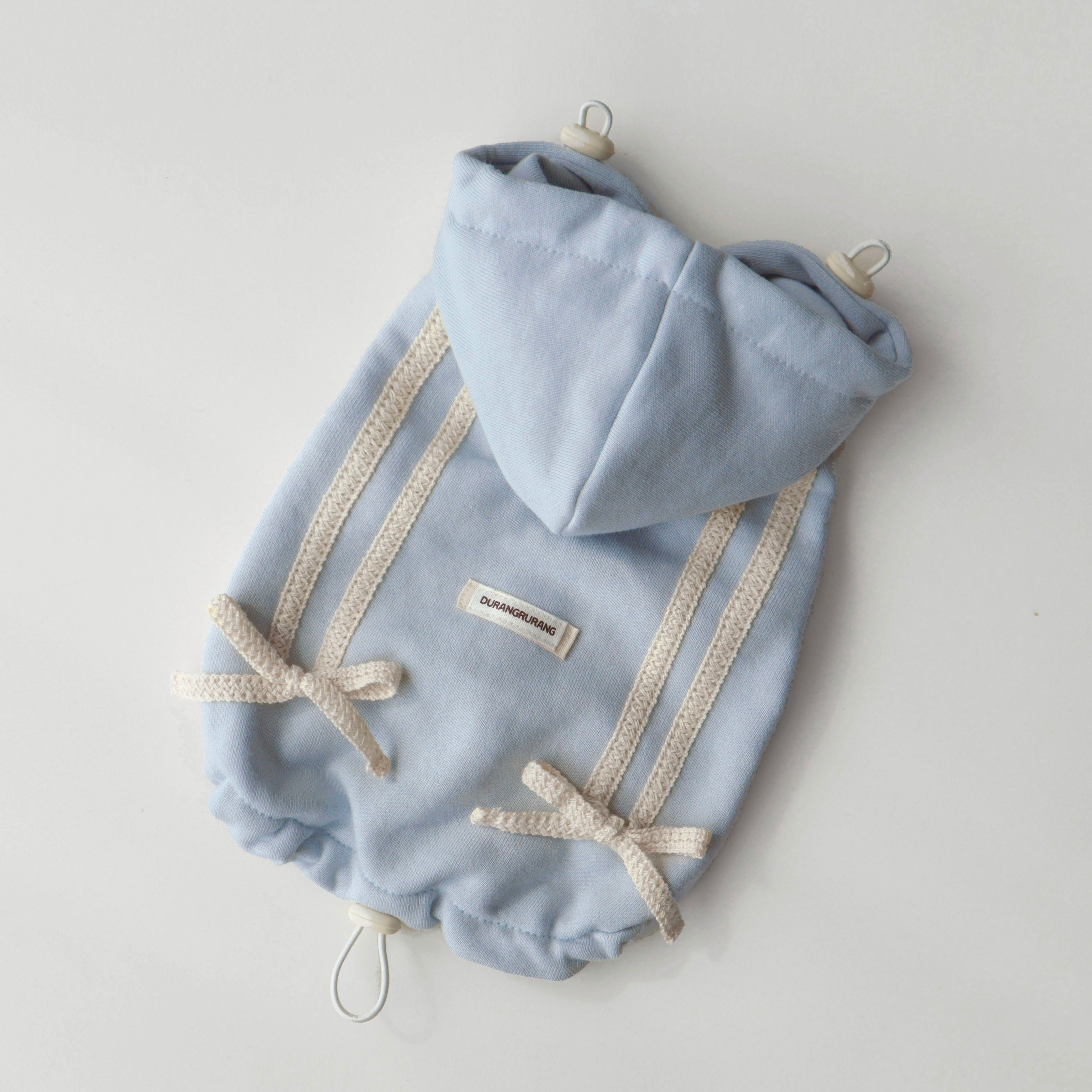 予約【DURANG RURANG】RIBBON HOODIE JACKET (Light Blue)