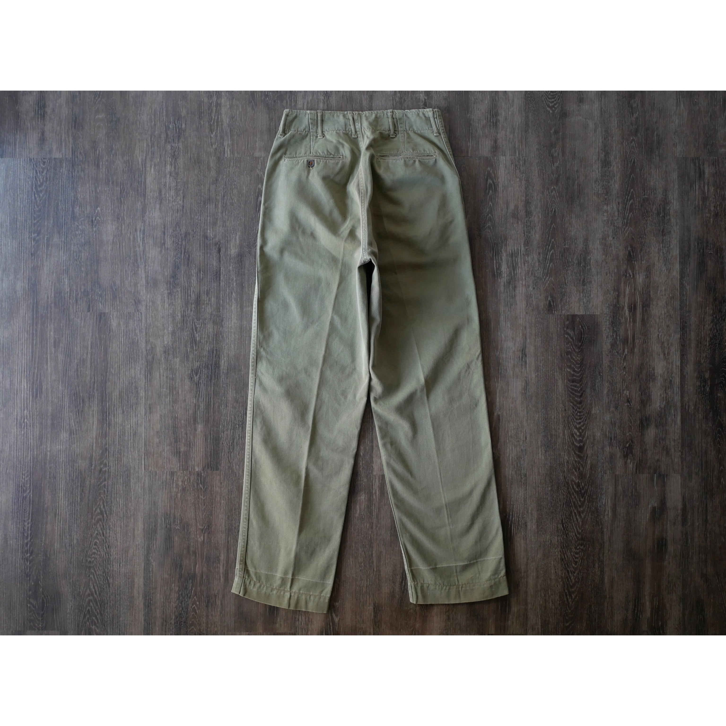 50s- bsa vintage cotton twill trousers olive green ボーイスカウト 