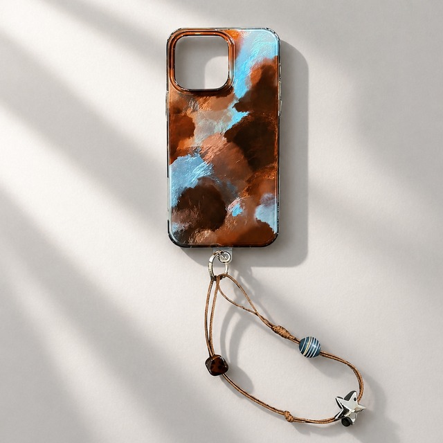 Nuance marble star strap iphone case　V2875
