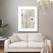 Misty｜北欧ミニマルに馴染む静かなボタニカルアート｜優雅で少し物寂しい雰囲気を届ける上質ポスター｜A3ポスター