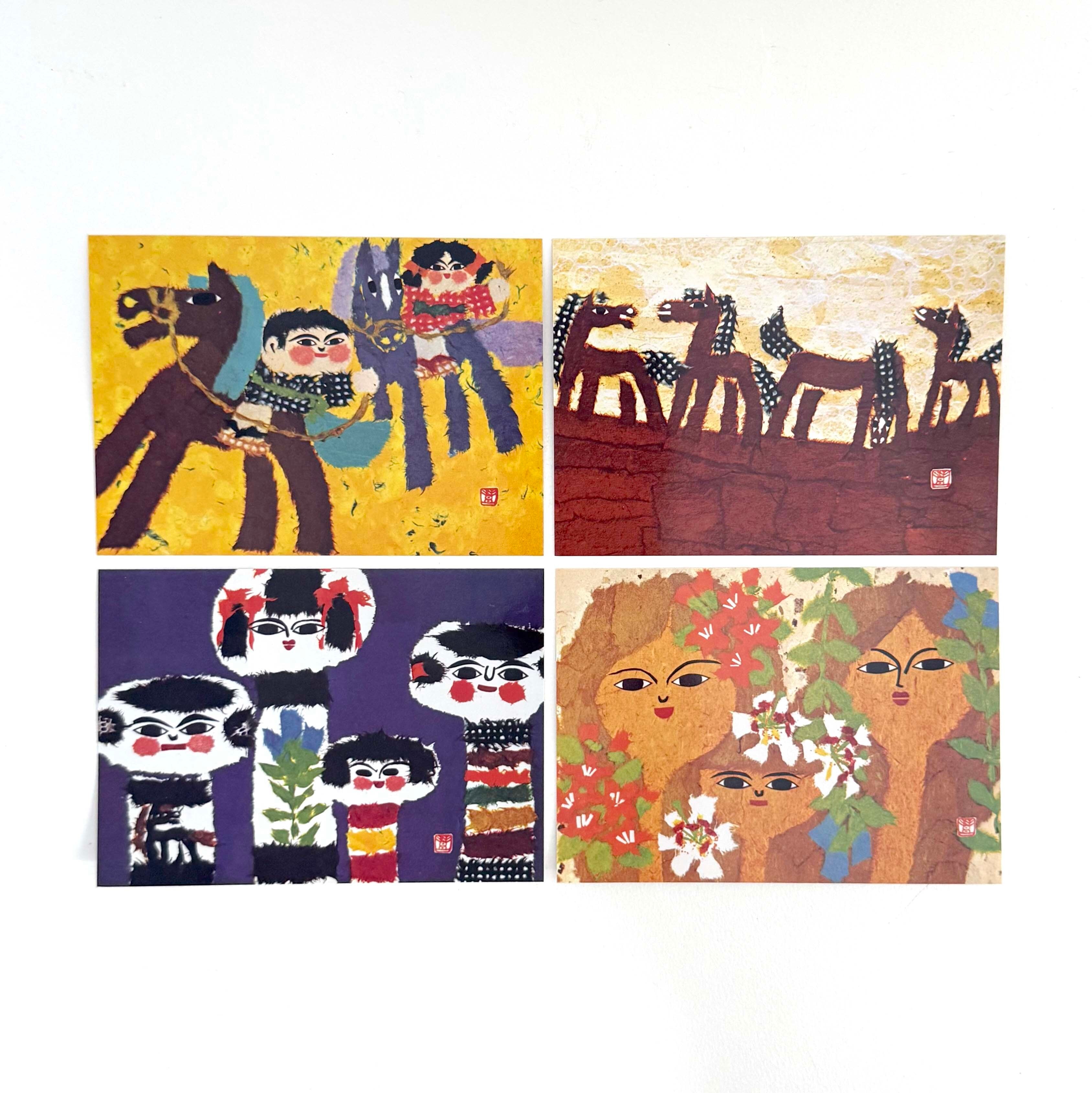 烏山和紙コラージュ作品ポストカードセット（五十嵐豊作）