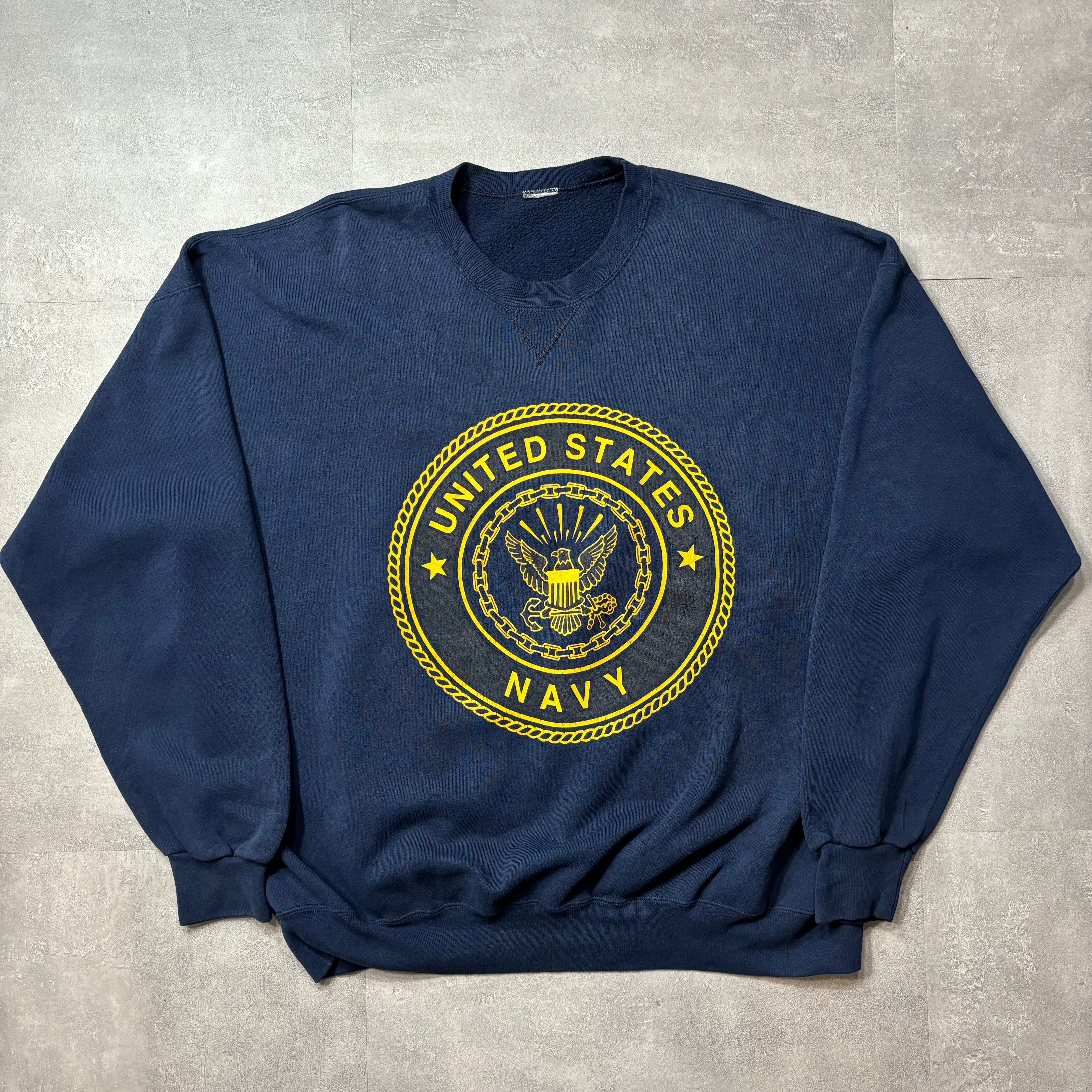 《XXL》 UNITED STATES NAVY アメリカ海軍 スウェット 前V no.4079