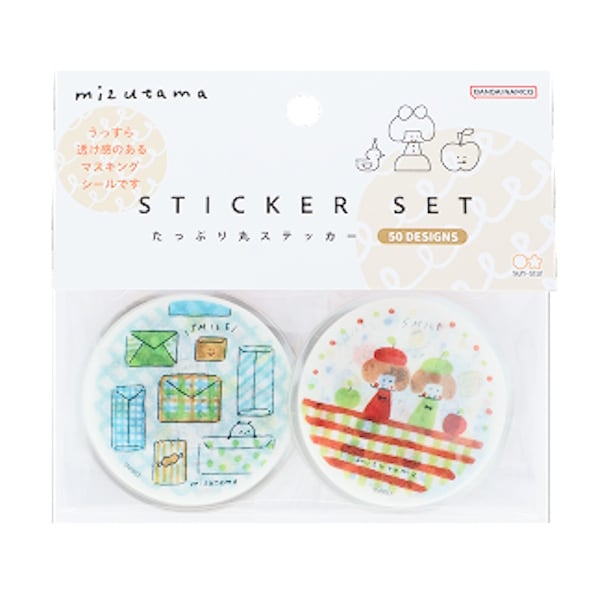 SALE】mizutama × サンスター文具 第4弾 たっぷり丸ステッカー 4種類