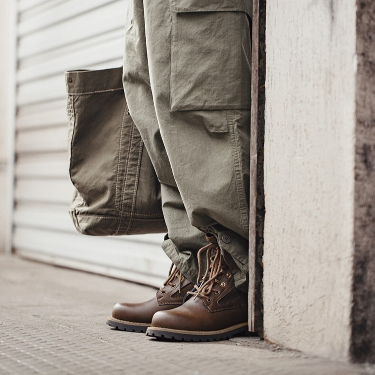 Split Leather Lace-Up Work Boots / スプリット レザー レースアップ ワーク ブーツ