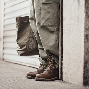 Split Leather Lace-Up Work Boots / スプリット レザー レースアップ ワーク ブーツ