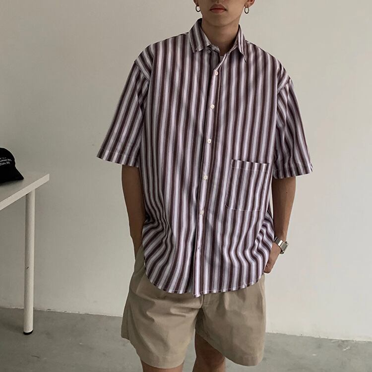 ★RETRO BLUE STRIPED TOURING SHIRT　　　A0659