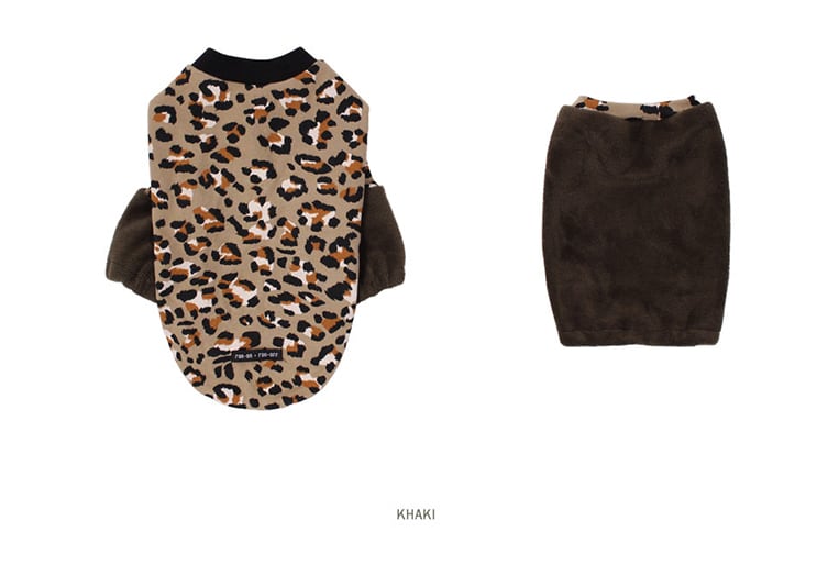 ヒョウ柄トップス S ~ XL 2color / 犬服 秋冬 新作 可愛い 暖かい ドッグウェア 長袖 Tシャツ 犬 服 お揃い 小型犬 中型犬 top102