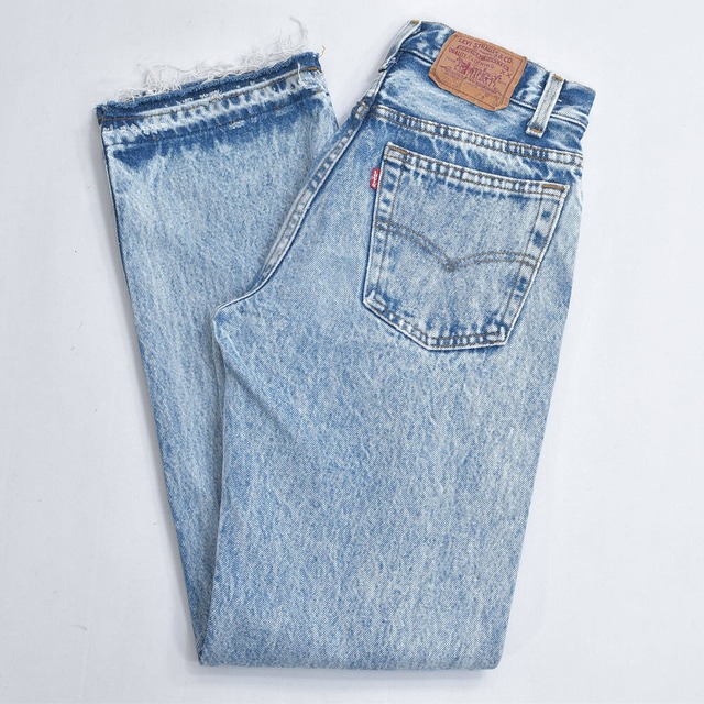 90s アメリカ製 Levi's701-0109 リーバイス ステューデントフィット ケミカルウォッシュ デニムパンツ モンローデニム ヴィンテージ ジーンズ ビンテージ 古着 レディースW68cm