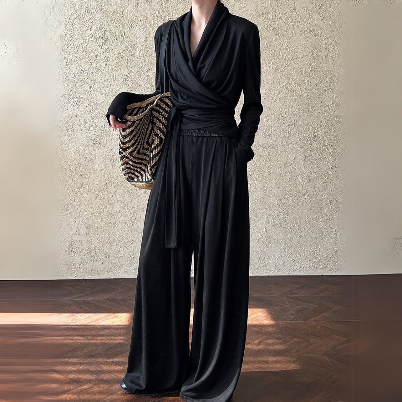 ラップデザイン七分袖セットアップ 00277