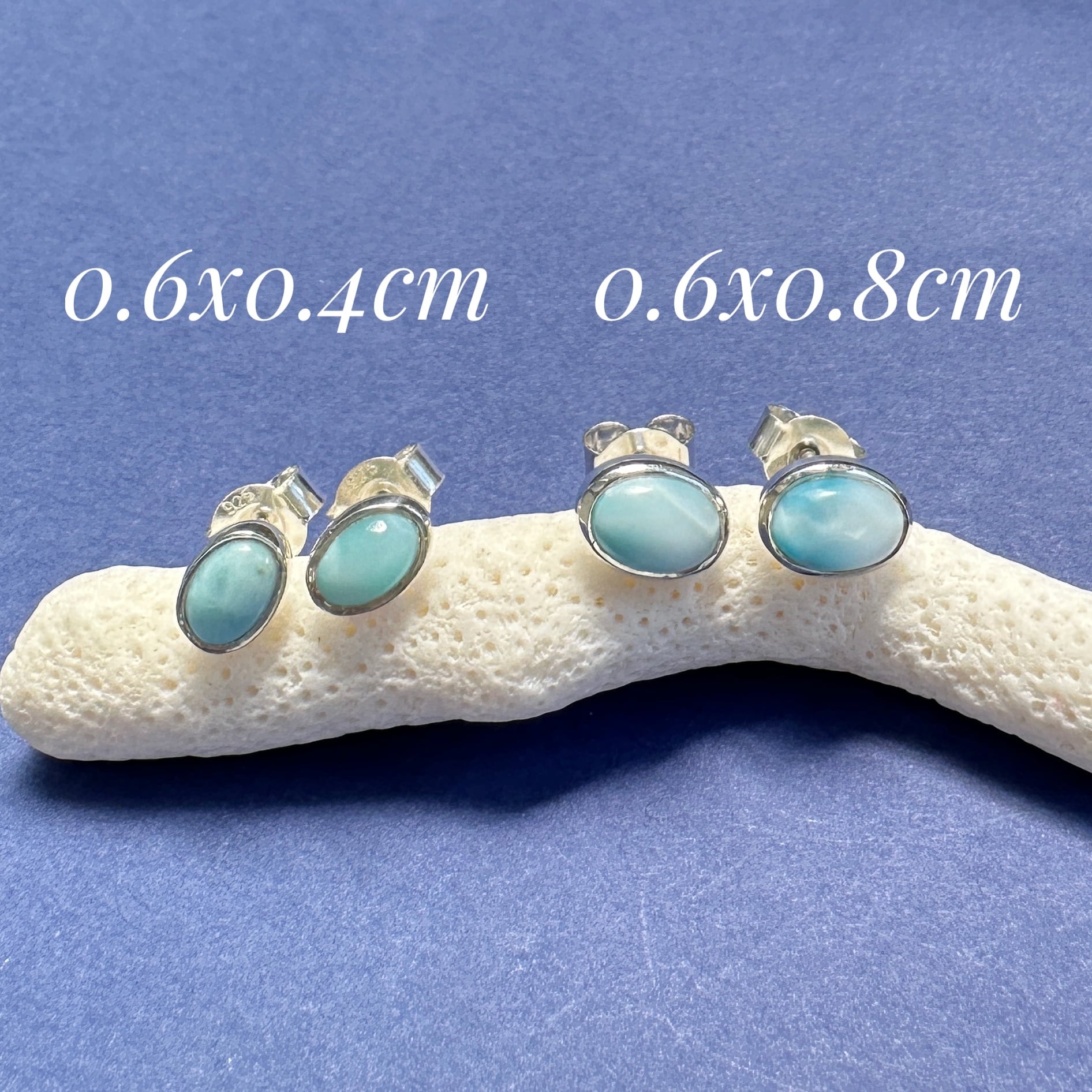 ラリマー オーバル スタッドピアス 0.6 x 0.8 cm | 【公式通販】鎌倉の