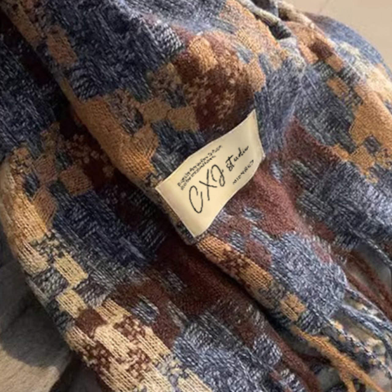 マルチカラーチェック柄マフラー W10290