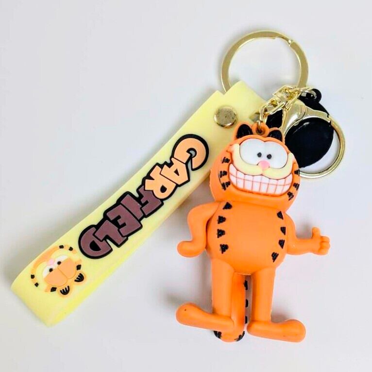 【 Garfield ( ガーフィールド ) 】 3Dラバーキーホルダー ストラップ付き / キーチェーン〚アメリカン雑貨 アメトイ〛