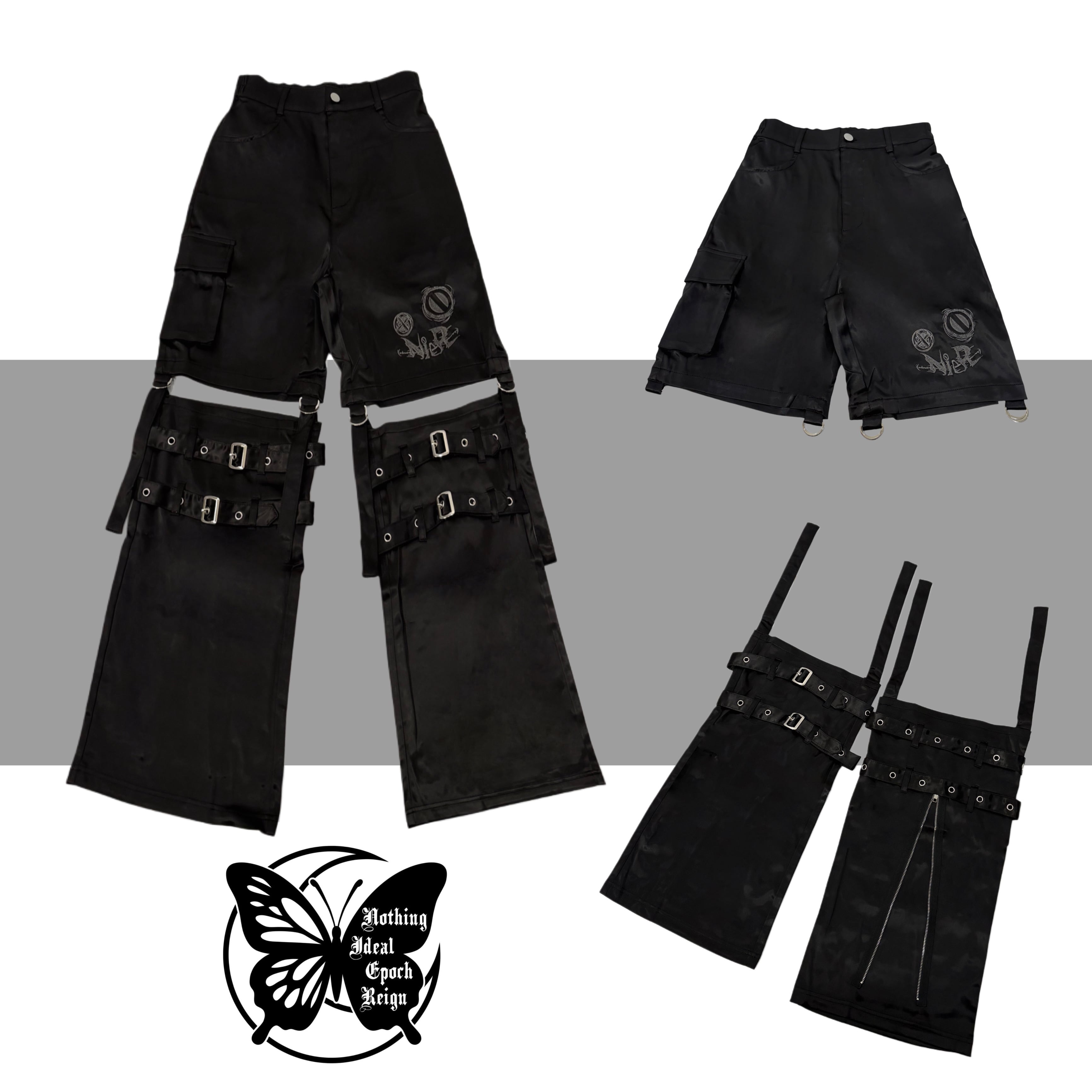 高品質サテン生地 STRAP BUCKLE 3WAY PANTS【FACE LOGO刺繍】 | NIER