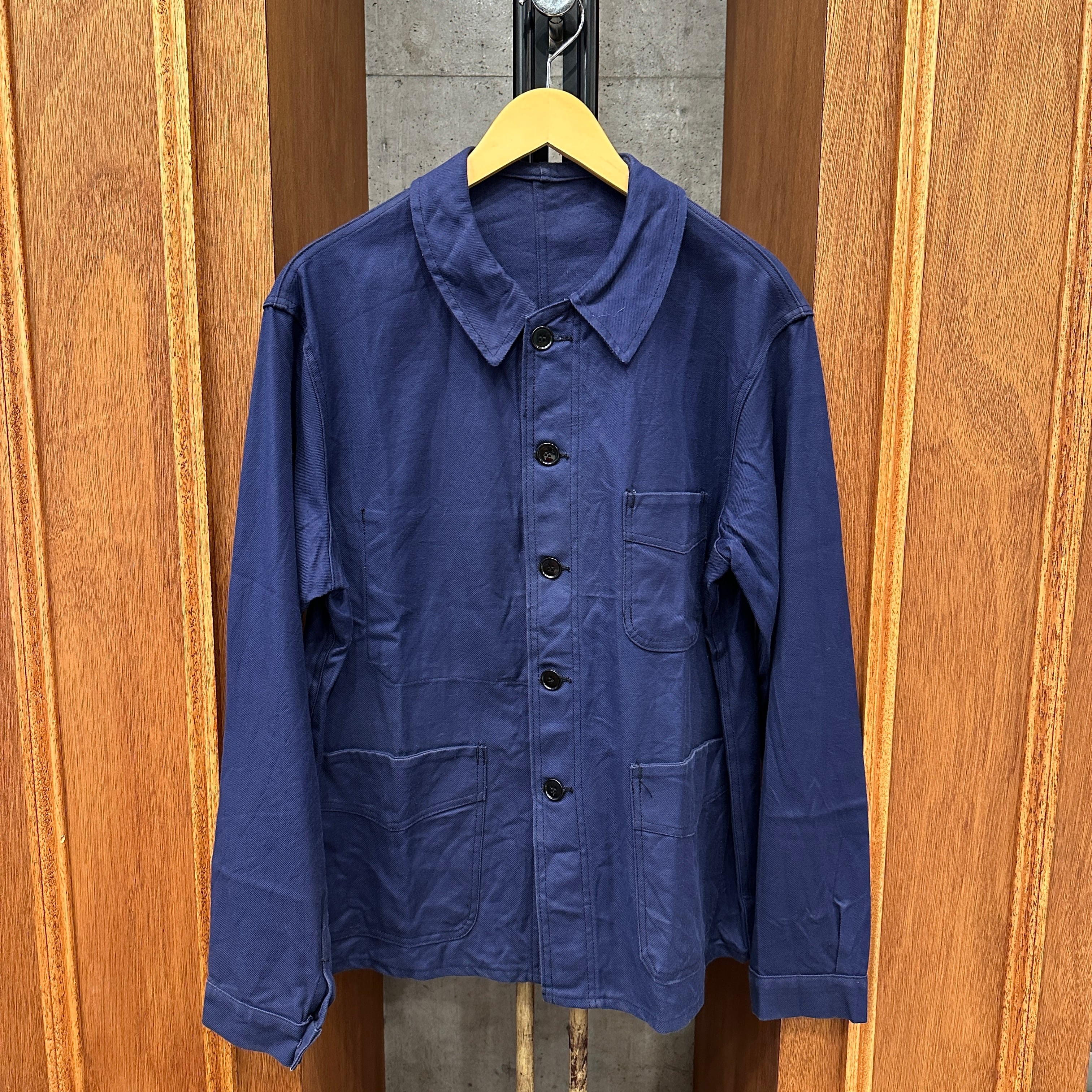 50S ADOLPHE LAFONT V-POCKET BLUE COTTON TWILL WORK JACKET ⑧