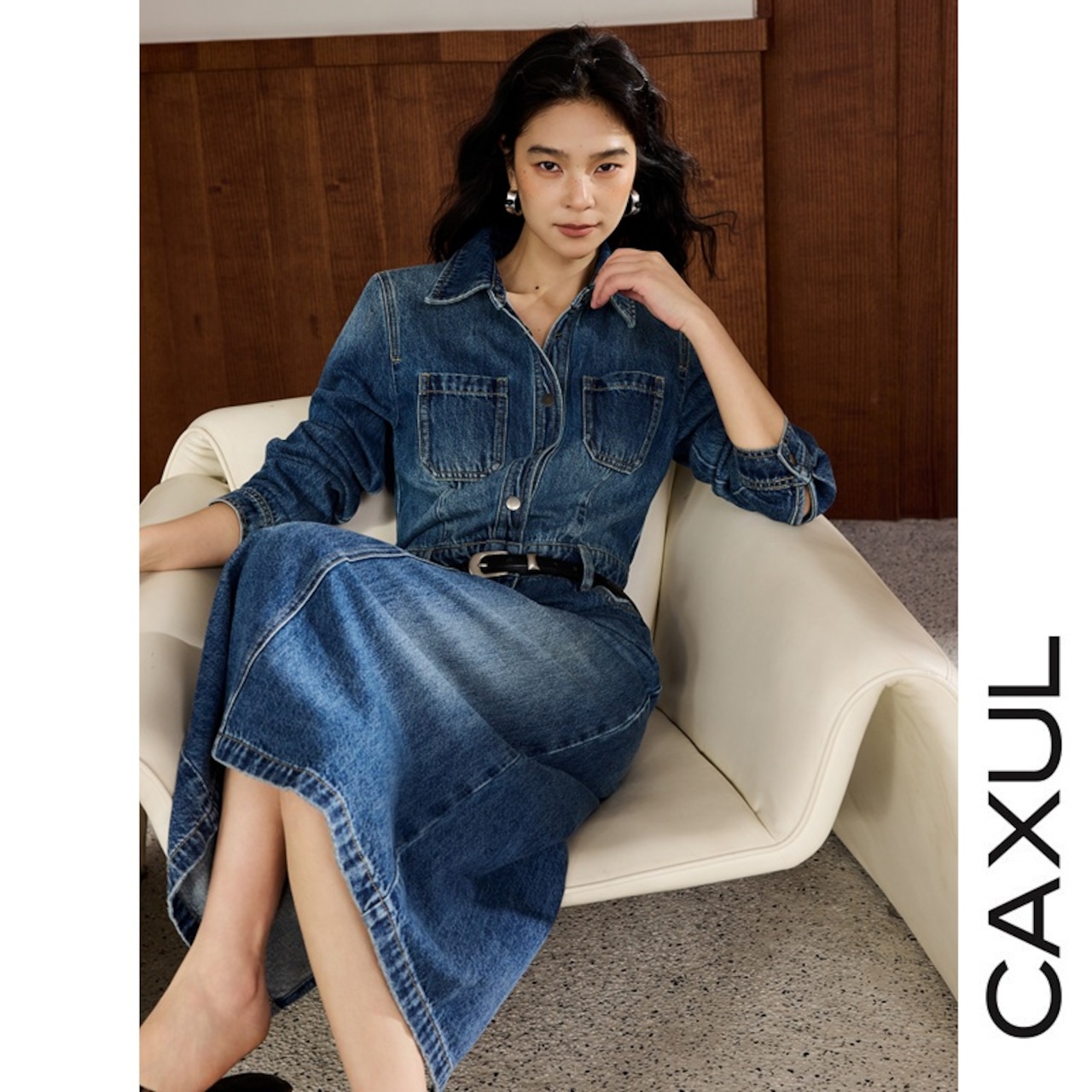 Vintage Wash Denim Shirt Dress