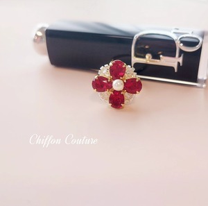 残１【リング】luster blossom ring◇red rose◇