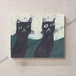 アートパネル アートボード ファブリックパネル おしゃれ 【沖野あゆみ 黒猫の兄弟】 サイズ:F3(273mm×220mm) 壁掛け 絵 絵画 インテリア アートフレーム