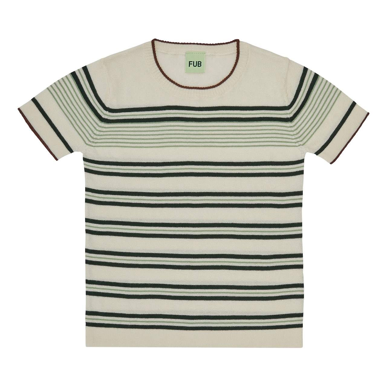 残り1点(80size)FUB / Green Striped T-shirt