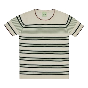 残り1点(80size)FUB / Green Striped T-shirt