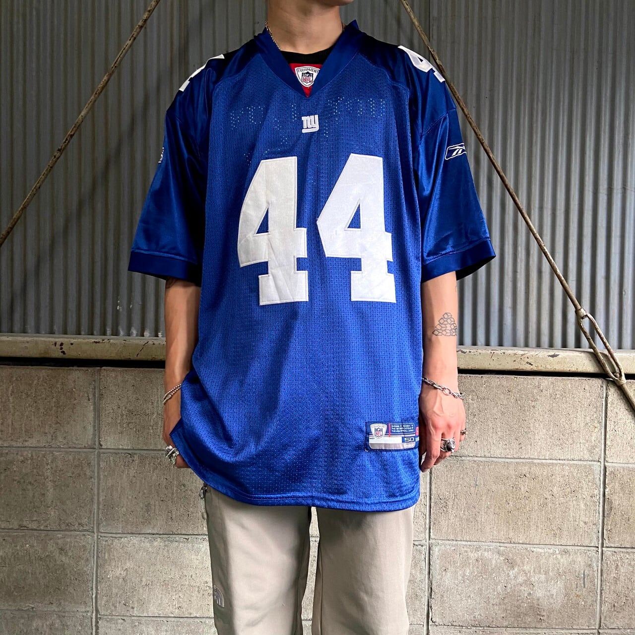 Reebok リーボック NFL ニューヨーク・ジャイアンツ アマド・ブラッドショー フットボールシャツ メンズL相当 古着 NEW YORK  GIANTS レプリカユニフォーム アメフト メッシュ ワッペン ブルー 青色【ゲームシャツ】【SA2107】 | cave  古着屋【公式】古着通販サイト