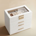 ジュエリーボックス アクセサリーボックス 大きめ アクセサリー入れ アクセサリー 収納ケース 収納ボックス 可愛い おしゃれ 4段 白